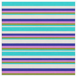 Tissu Beige, Turquoise foncé, Vert, Orchidée et Bleu fon