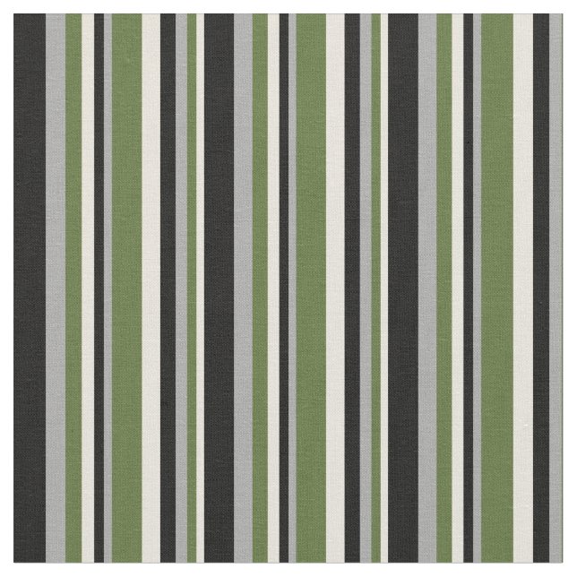Tissu Beige, vert ocre foncé, gris foncé et noir (Fermer)
