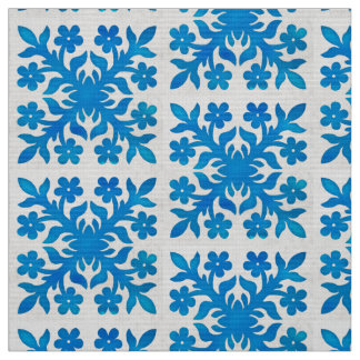 Tissu Belle et classique indigo bleu et blanc motif