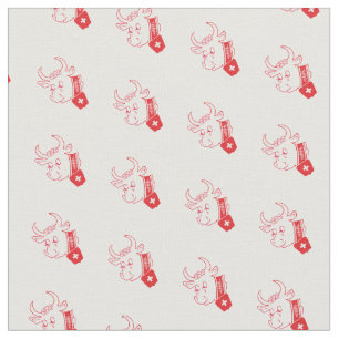 Tissu Belle étoffe avec une vache suisse