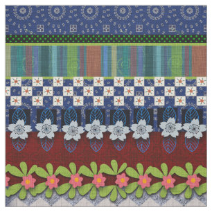 Tissu Belle frontière Boho   Design floral lunaire