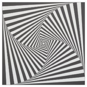 Tissu Belle illusion optique en spirale blanche noire