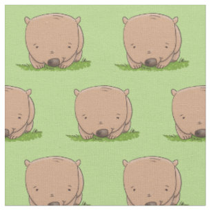 Tissu Belle illustration de dessin animé de bébé wombat