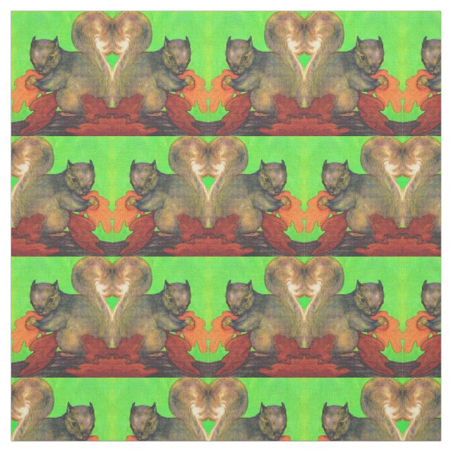 Tissu belle impression d'écureuil (Échantillon)