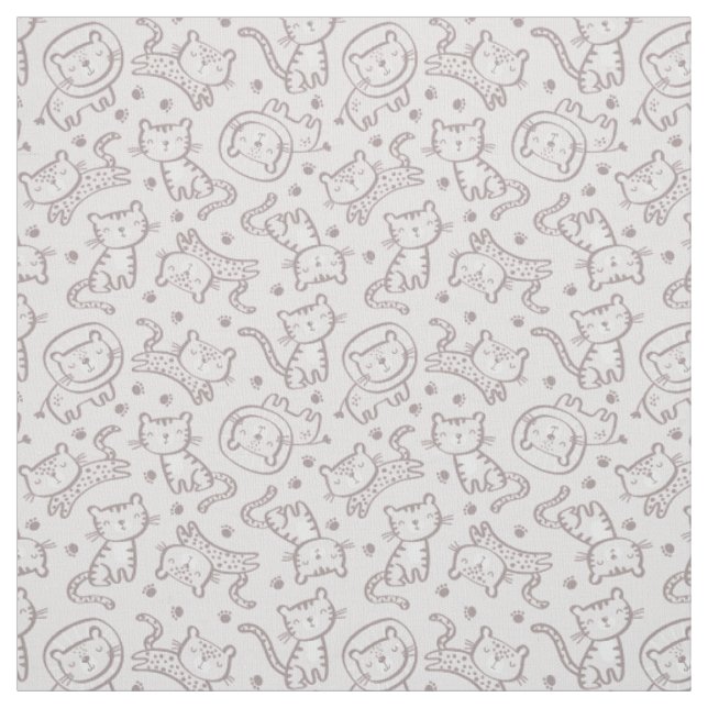 Tissu Belle ligne de démarcation Jungle Animaux sur sabl (Échantillon)