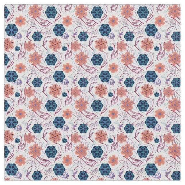 Tissu Belle motif moderne fleurie (Fermer)