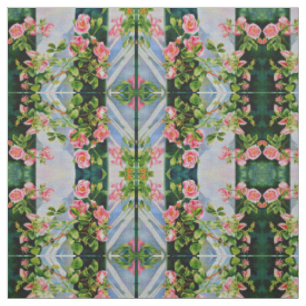Tissu Belle roses roses rouges rétro aquarelle fleurie