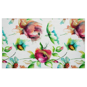 Tissu Belles fleurs colorées Motif Aquarelles