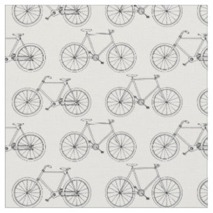 Tissu Bicyclettes illustrées Plan Motif de bicyclettes
