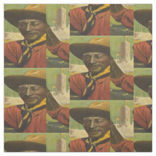 Tissu Bill Pickett Black Cowboy Steer Wrestler Fabric