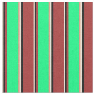 Tissu Bisque, Noir, Brown, Vert et Saumon foncé