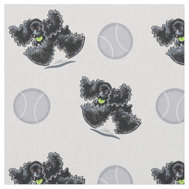 Tissu Black Cocker Spaniel Playtime Silver (Fermer)