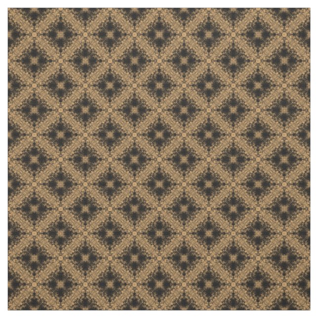 Tissu Black Diamond Burn sur Golden Tan Motif (Échantillon)