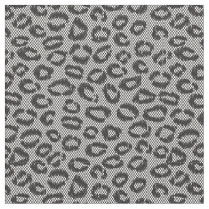 Tissu Black net lace with leopard pattern on white