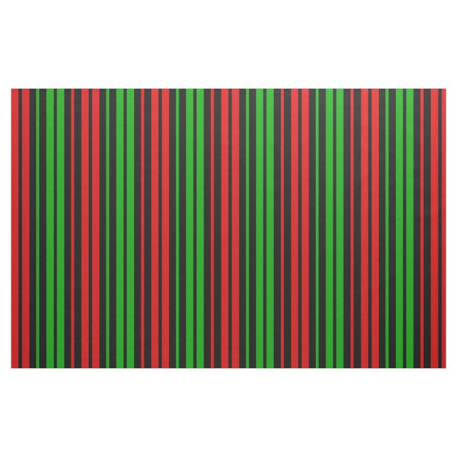 Tissu Black Red Green Stripes Pattern   (Fat Quarter)