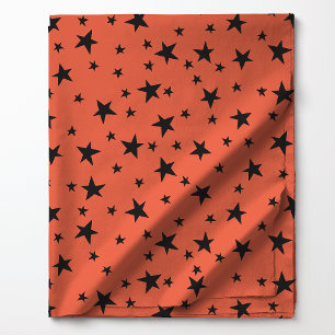 Tissu Black Stars sur Orange Halloween Party