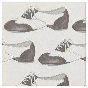 Tissu Black White Oxford Tap Chaussure Danse Enseignant 