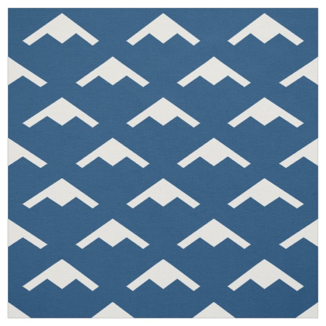 Tissu Blanc B-21 Raider Stealth Bomber Motif sur Blue (Échantillon)