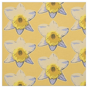 Tissu blanc de jonquille (jaune)