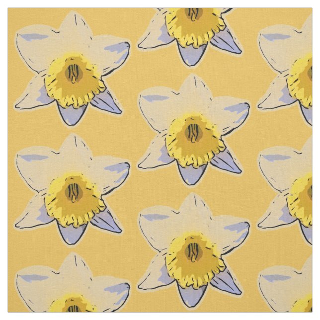 Tissu blanc de jonquille (jaune) (Échantillon)