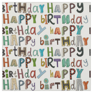 Tissu blanc de joyeux anniversaire