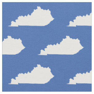 Tissu Blanc de motif d'état du Kentucky sur le bleu