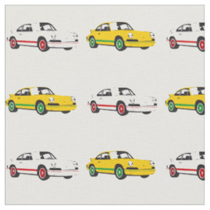 Tissu blanc et jaune classique de voiture de sport