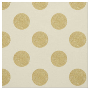 Tissu : Blanc et pois d'or de faux