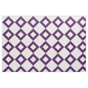 Tissu blanc et pourpre géométrique de motif de