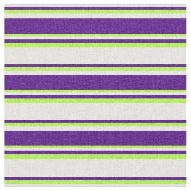 Tissu Blanc, Indigo et vert clair lignes Motif (Fermer)