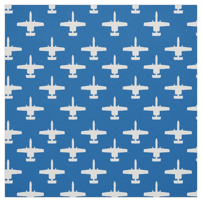 Tissu Blanc sur bleu A-10 Warthog Attack Jet Motif (Échantillon)