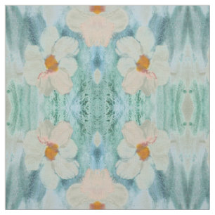 Tissu Blanc, teinte de sarcelle et or
