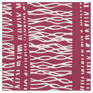 Tissu Blanc tribal d'armure sur les lignes rouges motif
