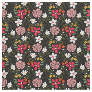 Tissu Blancs de pinceau noir rose pâle