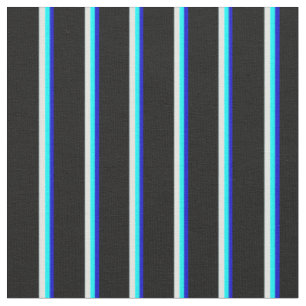 Tissu Bleu, Aqua, Cyan clair et Motif noir