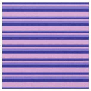 Tissu Bleu ardoise, Bleu et Plum Motif rayé/lin