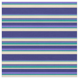 Tissu Bleu ardoise, Cyan foncé, Tan & Bleu de minuit