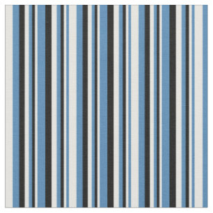 Tissu Bleu, blanc et noir Motif de lignes