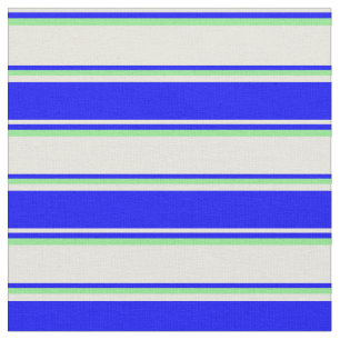 Tissu Bleu, Bleu et Vert clair rayures