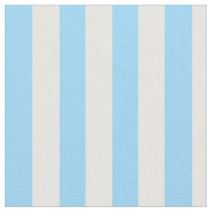 Tissu Bleu ciel et bandes verticales blanches