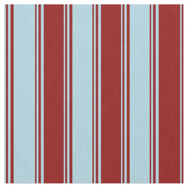 Tissu Bleu clair et rouge foncé Lin/Motif rayé (Fermer)