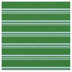 Tissu Bleu clair et vert foncé Linge/Motif rayé