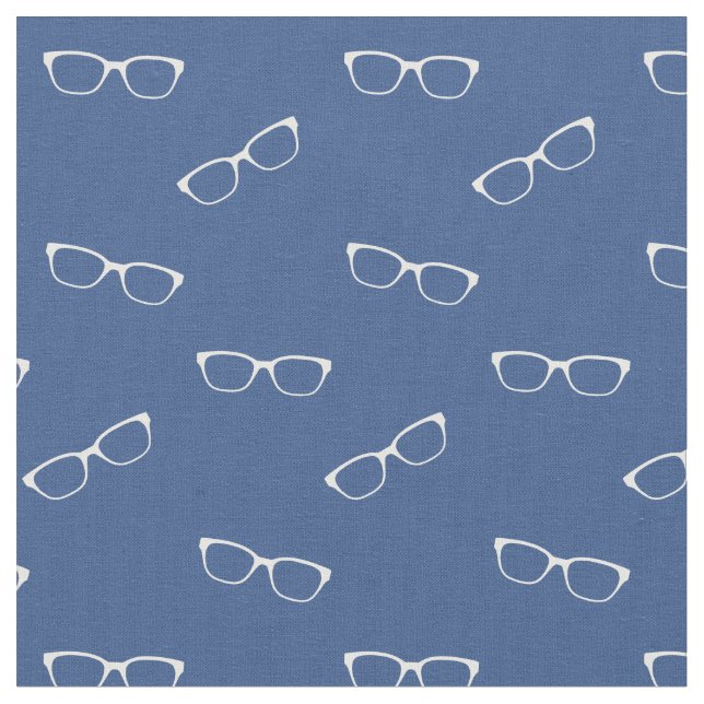 Tissu Bleu Classique Avec Eyeglass Imprimer (Fermer)