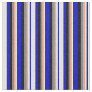 Tissu Bleu, Cyan clair, Saumon léger, Gris et Noir