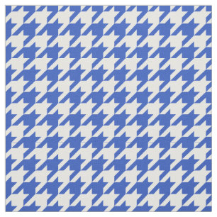 Tissu Bleu de Cerulean, Motif blanc Houndstooth #2M