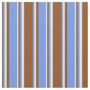 Tissu Bleu de Cornflower Brown et rayures de couleur bei