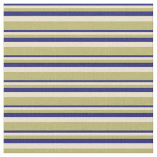 Tissu Bleu de minuit, beige et gris kaki foncé