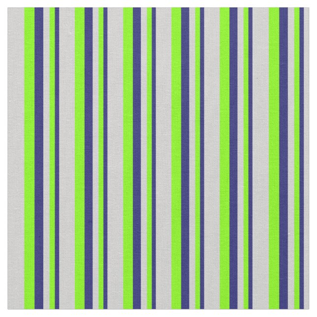 Tissu Bleu de minuit, Chartreuse et gris clair (Fermer)