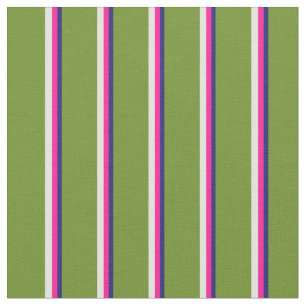 Tissu Bleu de minuit, rose profond, jaune clair et vert