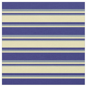 Tissu Bleu de minuit, Tan et gris ardoise clair